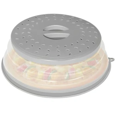 Imagen de CasaCulina Cubierta plegable para salpicaduras de microondas, tapa ventilada microondas con agujero gancho, protector plato, tazón colador frutas y verduras,