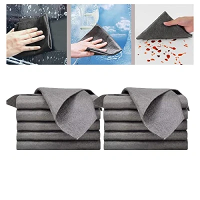 Imagen de XIRUJNFD Thickened Magic Cleaning Cloth, Reusable Glass Polishing Miracle Microfiber Towels, Micro Fiber Cloth for (19.7 * 19.7in,10Pcs)