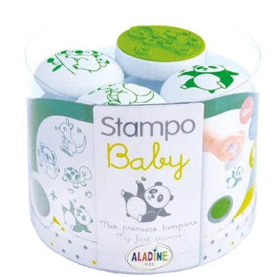 Imagen de Aladine 03817 Animales del bebé stampo, 4 Sellos, 1 Maxi Pad, Verde