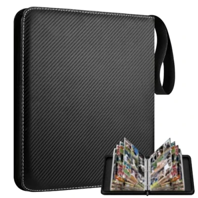 Imagen de NVIYAM Álbum de cartas Coleccionables 1080 Cartas, Album Fundas para Bolsillo Impermeable Transparente, Compatible Varias (Negro)
