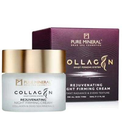 Imagen de Pure Mineral Crema de Noche Reafirmante y Regeneradora con Colágeno Minerales del Mar Muerto, Antiarrugas, Rejuvenecimiento Sin siliconas, sulfatos, parabenos 50ml