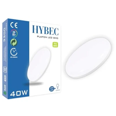 Imagen de HYBEC Downlight LED Techo Superficie, Plafones Para LED, Plafon Cocina, Lampara Baño Techo, Baño, Lámpara de 40W (Pack 1)