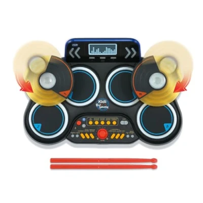 Imagen de VTech Kidi DJ Drums, batería electrónica Infantil con Almohadillas Luminosas, platillos, Palillos, Bluetooth, Toma Jack para Auriculares, Aprendizaje y Juegos, Regalo niños a Partir de 6 años