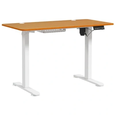 Imagen de Vinsetto Escritorio Elevable Eléctrico con Altura Ajustable 3 Memorias Sistema de Colisión y Protección contra Sobrecalentamiento Pie para Oficina Hogar 120x60 cm Natural Blanco