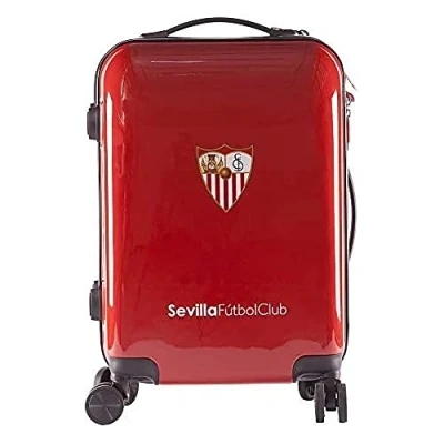 Imagen de Sevilla Fútbol Club Maleta de Viaje Compatible con Todo Tipo Aerolíneas Sistema Cierre Seguridad TSA 8 Ruedas Giratorias 55x40x20 cm 2,8 kg Producto Oficial