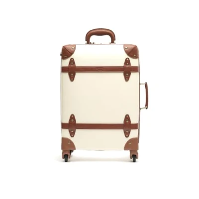 Imagen de MISAKO Maleta Pequeña de Viaje Vintage Beige Unisex Equipaje rígido 55 X 35 21 cm 4 Ruedas