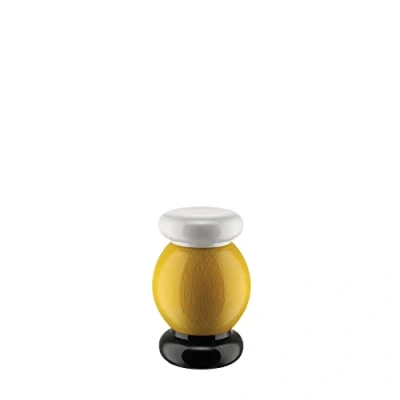 Imagen de Alessi Totem Domestici ES18 1 Molinillo de Sal, Pimienta y Especias Diseño en Madera Haya, Amarillo, Negro Blanco