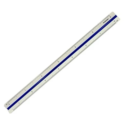 Imagen de Graphoplex Cutch Triangular Escala Regla de Cartografía 1/20 a 1/100 30 cm