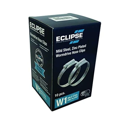Imagen de Eclipse Professional Tools ECW1 2 W1 Caja de 10 abrazaderas acero galvanizado tornillo sinfín 40 55mm (1 ⅝&quot; ⅛&quot;)