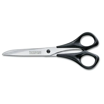 Imagen de Victorinox Tijeras profesionales para el hogar y trabajo, hoja extra afilada, 16 cm, mango de plástico robusto, acero inoxidable, negro