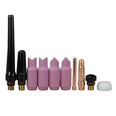 Imagen de RIVERWELD 10pz Cuerpo de Pinza TIG 10N32 Taza cerámica alúmina 2,4 mm Interior exterior copa 90º 10N24 Tamaño surtido Ajuste QQ300 PTA DB SR WP 17 18 26 Antorcha soldadura