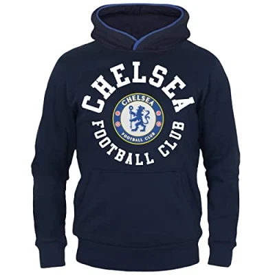 Imagen de Chelsea FC Sudadera Oficial con Capucha para niño el Escudo del Club Forro Polar Azul Marino 10 11 años