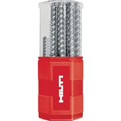 Imagen de Hilti 411215 Juego de 12 brocas para taladro con percusión SDS Plus TE CX L1 (5 10 mm, taladros anclaje en hormigón corrugado. Clase: ultimate. Accesorios taladro)