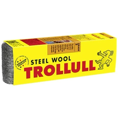 Imagen de Trollull Lana de acero alambre 200 g mediana 2, se puede utilizar para eliminar cera vieja o residuos pulido, aplicar limpiar moldes fundición metal