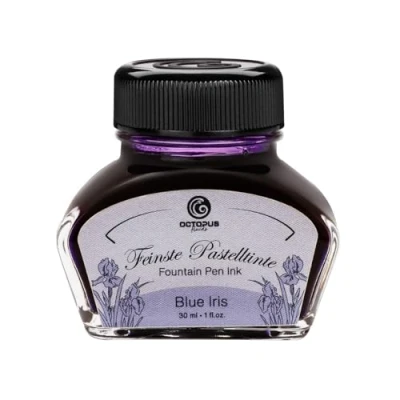 Imagen de Octopus Fluids tinta para pluma estilográfica violetea pastel Blue Iris 30ml, escribir, caligrafía