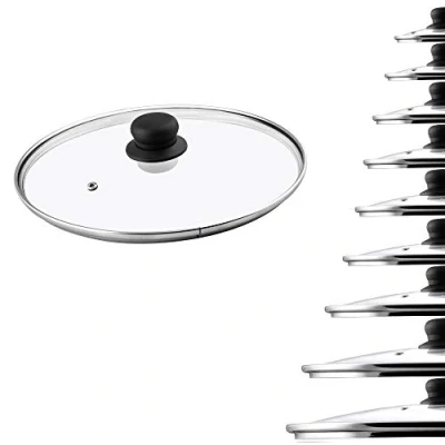 Imagen de KADAX Tapa de Cristal para Sartén, Cacerola, Ollas, universal, Tapadera con Mango plástico, redonda, Vidro (26cm)