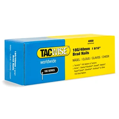 Imagen de TACWISE 1714 Clavos Brad Galvanizados de Tipo 18G / 40 mm, Plateado, Paquete 4000