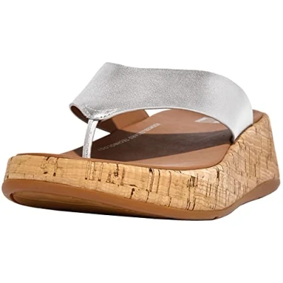 Imagen de Fitflop Mwb Toe Post, Sandalias Planas Mujer, Silver, 40 EU