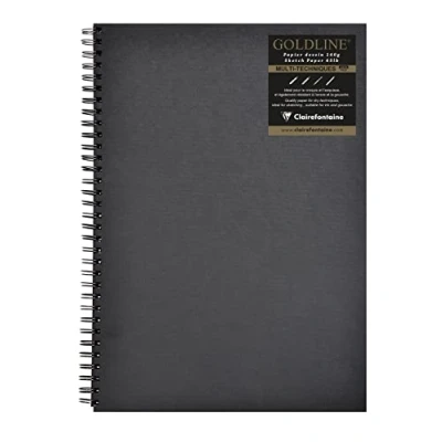 Imagen de Clairefontaine Goldine 34264C Bloc de dibujo (espiral doble, DIN A3, 42 x 29,7 cm, 140 g), color negro