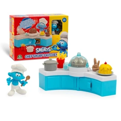 Imagen de Famosa Pitufos, Playset de la Cocina del Chef Pitufo, Aldea Pitufos con figurita Pitufo 5 cm, Incluye Todos los Accesorios Cocina, para niños 3 años, (PUF18100)