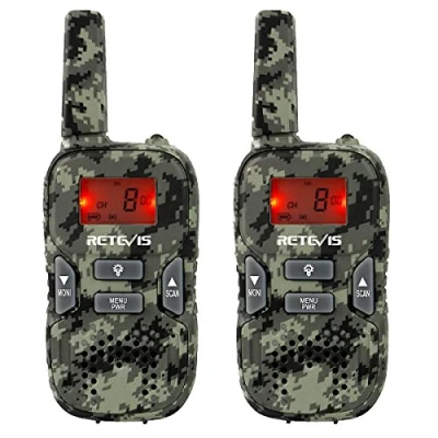 Imagen de Retevis RT33 Walkie Talkie Juguetes para Niños de 6 a 12 Años, Linterna LED VOX 8 Canales, Regalos Juegos del Ejército, Explorar Aventuras al Aire Libre (Camuflaje, 2 Piezas)