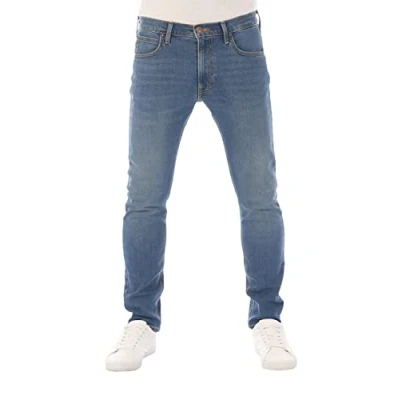 Imagen de Lee Luke Slim Fit Pantalones vaqueros de hombre ajuste ceñido y cónico, fabricados en algodón denim elástico color azul, negro gris, tallas 38, 39, 40, 41, 42, 44, 46, 31W x 30L