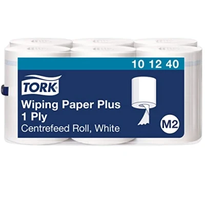 Imagen de Tork 101240 Papel de secado multiuso extra Advanced 2 capas compatible con el sistema alimentación central grande M2, blanco, 6 rollos x 160m