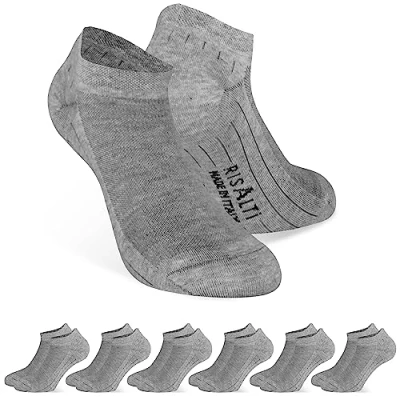 Imagen de Risalti Calcetines Hombre y Mujer de Algodon 6 pares Cortos Hombre, Antiolor Transpirables, Tobilleros Made in italy