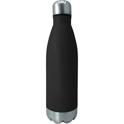 Imagen de NERTHUS Pared Simple Negra de Acero Inoxidable 750 ml, Agua, Botella Reutilizable, Negro, 29 x 7,5 cm