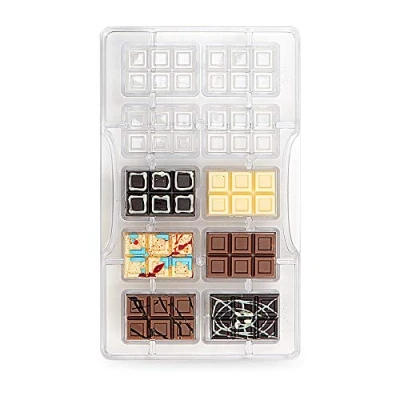 Imagen de Decora 0050140 Molde para Chocolate Tableta Mini 42 X 28 9 H MM 200X120X22MM, El plastico, Transparente