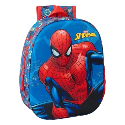 Imagen de Safta SPIDERMAN 3D Mochila Escolar, con Diseño 3D, Adaptable a Carro, Ideal para Niños de Diferentes Edades, Cómoda y Versátil, Calidad Resistencia, 27x10x33 cm