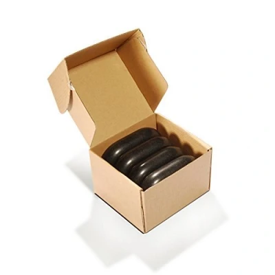 Imagen de Master Massage Juego de piedras masaje ovular grandes basalto (XXL, 11,5 x 7,5 2,7 cm, 4 unidades, 100% piedra natural)