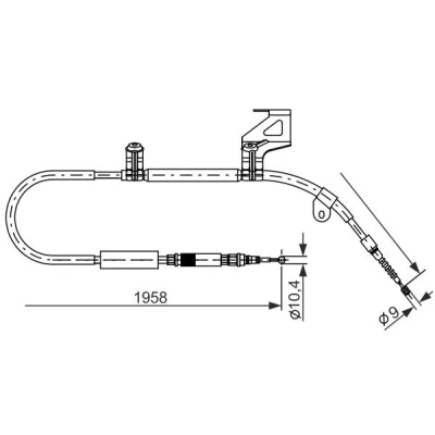 Imagen de BOSCH 1 987 477 604 Cable de Freno Mano 1958 AUDI: A6 C5 Berlina, C4 Berlina
