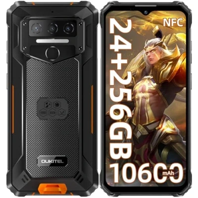 Imagen de OUKITEL WP23 Plus (2025) Movil Irrompible 10600mAh 24GB RAM+256GB ROM/1TB Móvil Rugerizado, Batería 6.52&quot; HD Android 14 Teléfono Movil, Cámara 13MP, 4G Dual SIM/NFC/GPS/OTG/Face ID, Naranja