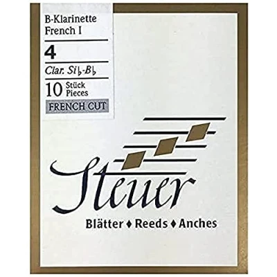 Imagen de Steuer Canas Clarinete en Sib Solo White Line, corte francés, caja de 10, fuerza 4