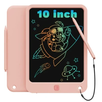Imagen de TEKFUN LCD Tableta de Escritura para Niños Pequeños Juguetes, 10 Pulgadas Colorido Doodle Tablero Dibujo Dibujo, Juguetes 3 4 5 6 7 8 Años Niñas (Rosa)