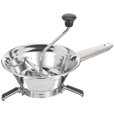 Imagen de Moulinex Molinillo de verduras manual clásico en acero inoxidable, Modelo pequeño, Molienda fácil, Purés, Sopas, Compotas, Apto para lavavajillas, A40106