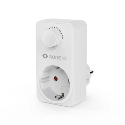 Imagen de sonero zócalo dimmer, adaptador dimmer con control de luminosidad para lámparas LED, halógenas, incandescentes luminosidad, blanco