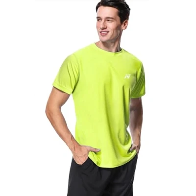 Imagen de MeetHoo Rash Guard Hombre Camisa Manga Corta Camiseta UV Camisetas Deporte Técnicas Deportiva T Shirt de Protección Solar (UPF) 50+ Poliéster para fútbol Atletismo Correr o Montañismo