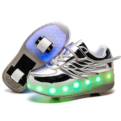 Imagen de Zapatillas con Ruedas, USB Carga,Niños Niña LED Luces Zapatos,7 Colores Luminosas Flash Zapatos de Roller Rueda Patines Deportivo al Aire Libre Gimnasia Skateboard
