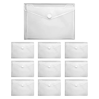 Imagen de VELOFLEX A456010 sobre para documentos Crystal, 10 unidades, DIN A5, con cierre de velcro, PP, transparente