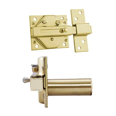 Imagen de IFAM Cerrojo Modelo CS88, Palanca de Acero, Cilindro 50mm Longitud, Máxima Seguridad Para Puertas, Fácilidad Montaje, Llave Exterior, Color Latón
