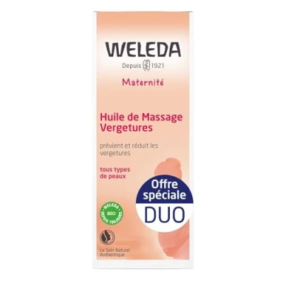 Imagen de Weleda Bálsamo de masaje, Nutre la Piel, Previene y Reduce las Estrías, con Centella Asiática, Manteca Karité BIO Aceites Esenciales, Uso Antes Durante el Embarazo 150 ml