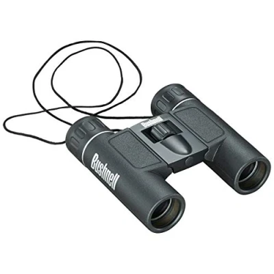 Imagen de Bushnell Powerview 12x25 Negro Prisma de techo Insta Focus Dioptrías ajustables Robustez extrema Observación aves Turismo Viajes Prismáticos compactos 131225