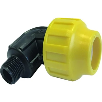 Imagen de S&amp;M Racor Codo roscas Macho, 25 mm x 1/2&#039;&#039;, Color Negro y Amarillo