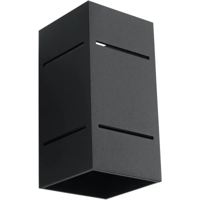 Imagen de SOLLUX lighting Blocco Lámpara de Pared con Perforación Minimalista para Efectos Iluminación Interior Bombilla G9 Reemplazable 1 x 40 W 12 Aluminio LED Negro 10 20 cm