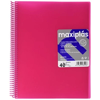 Imagen de Grafoplas CARPETA 40 FUNDAS MAXIPLAS TRANS FUCSIA