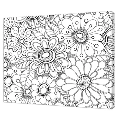 Imagen de Pintcolor 7166.0 Marco con Lienzo Impreso de Colorear, Madera Abeto/algodón, Blanco/Negro, 50 x 40 3.5 cm