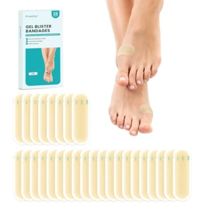 Imagen de Promifun Tiritas hidrocoloides para ampollas en los talones, paquete de 28 unidades (rectangular)