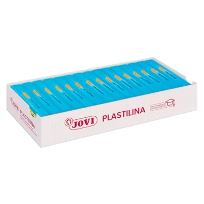 Imagen de Jovi Caja de plastilina, 15 Pastillas 150 g, Color Azul Claro (7112)
